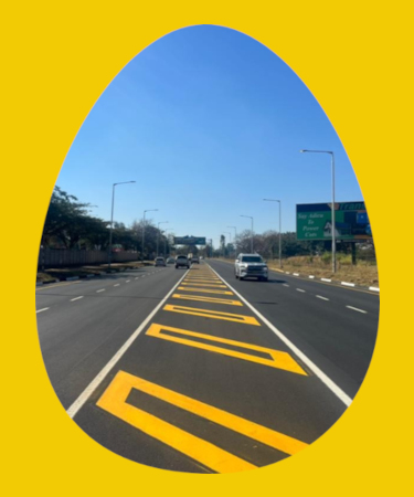 Road with fresh markings