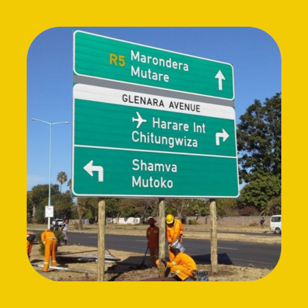 Road signage on highway